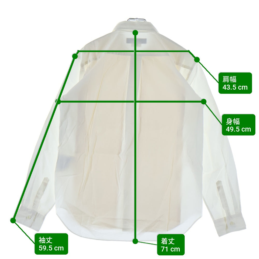 COMME des GARCONS HOMME DEUX(コムデギャルソン オムドゥ) 21SS AD2020 フロント切替 長袖ボタンシャツ ホワイト/アイボリー DG-B029
