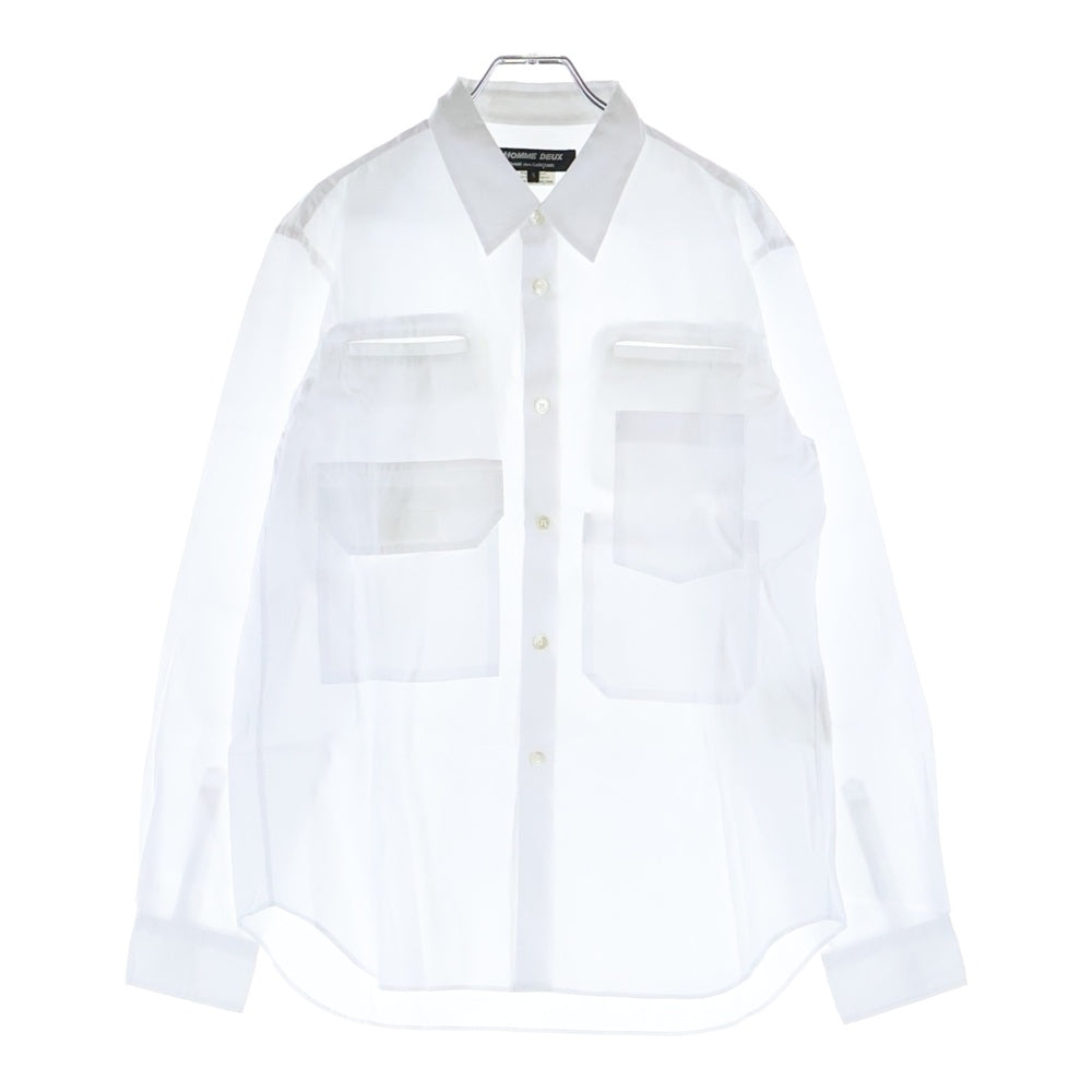 COMME des GARCONS HOMME DEUX(コムデギャルソン オムドゥ) 21AW AD2021 マルチポケット長袖シャツ ホワイト DH-B030