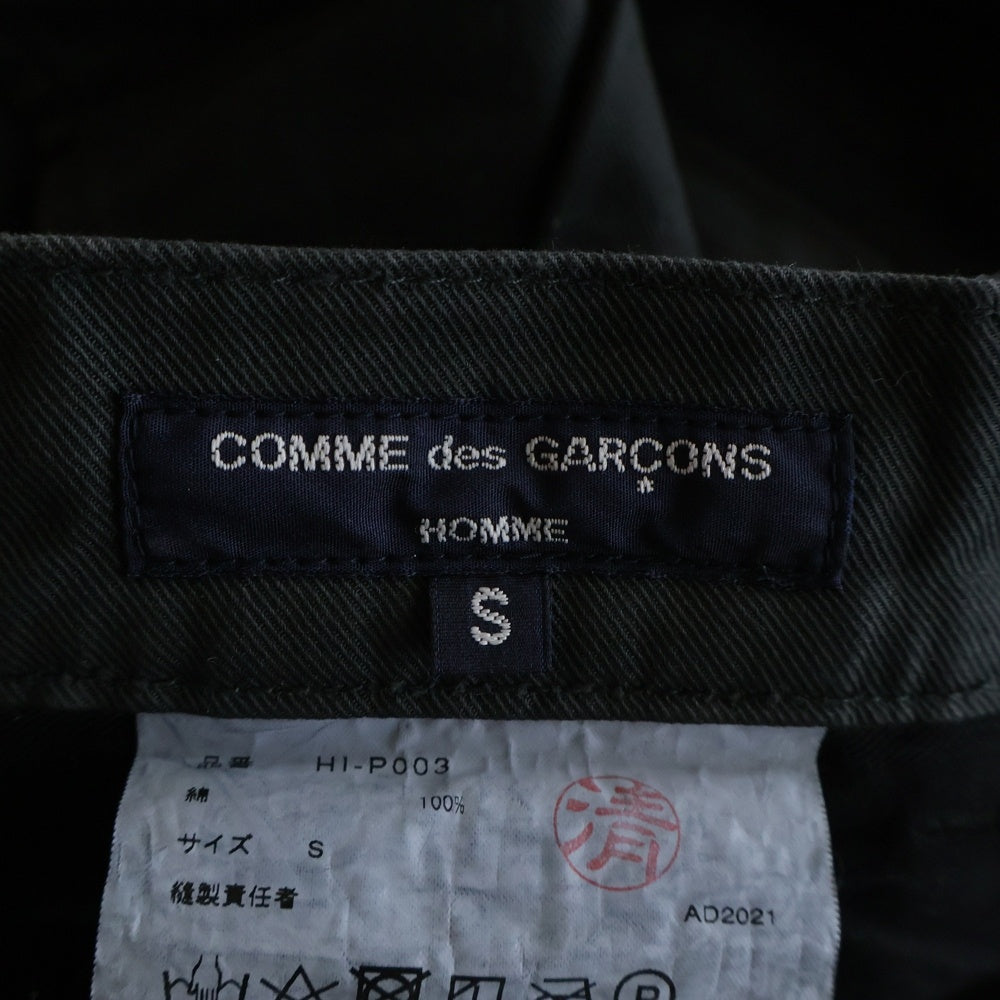 COMME des GARCONS HOMME(コムデギャルソンオム) 22SS AD2021 製品染め 1タック ストレート チノ パンツ グレー HI-P003
