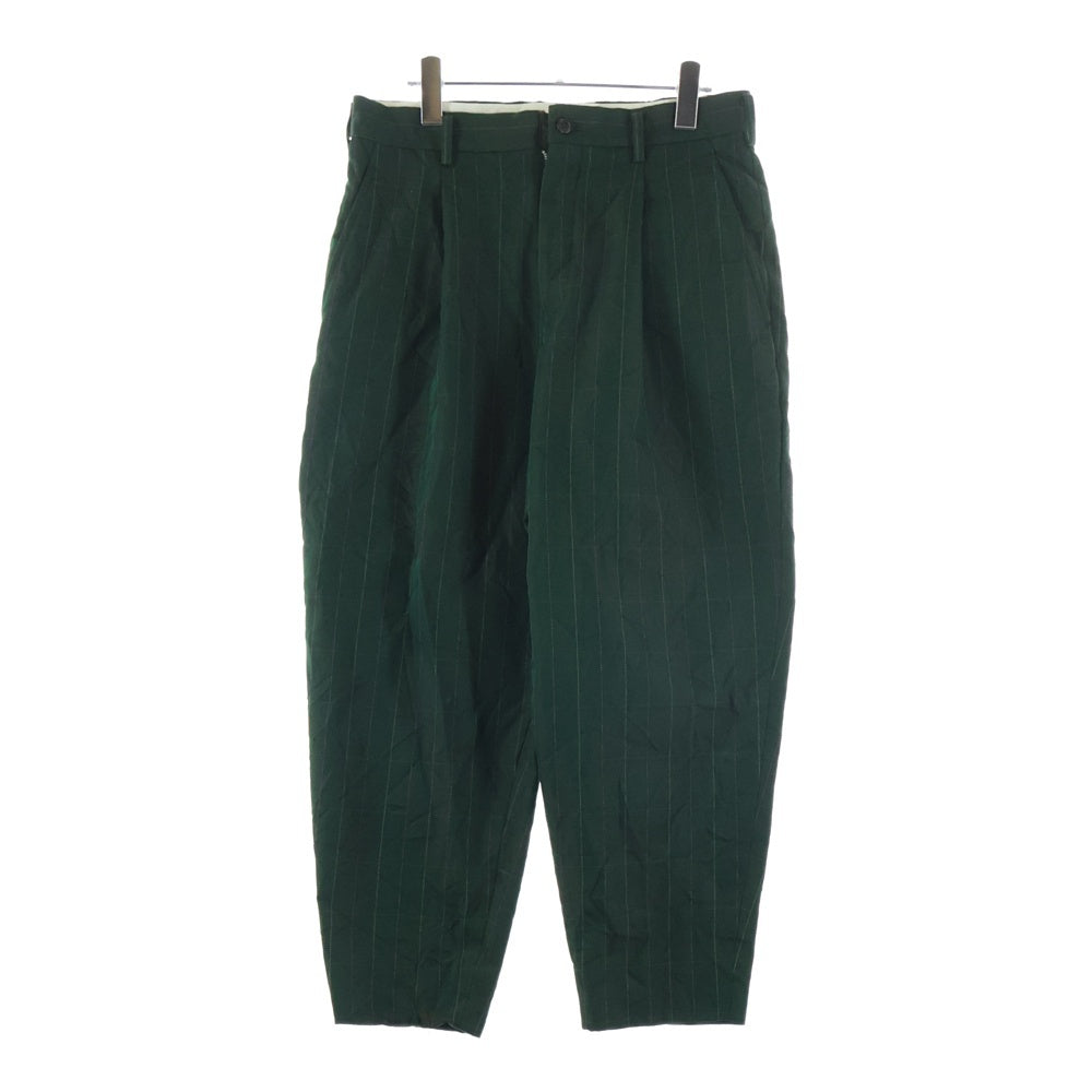 COMME des GARCONS HOMME DEUX(コムデギャルソン オムドゥ) 21SS AD2020 ポリ縮絨 チェック総柄 1タック テーパード スラックスパンツ グリーン DG-P028