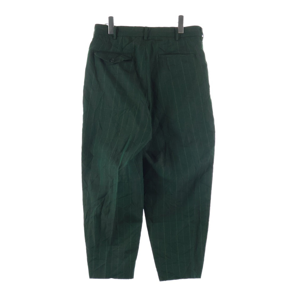 COMME des GARCONS HOMME DEUX(コムデギャルソン オムドゥ) 21SS AD2020 ポリ縮絨 チェック総柄 1タック テーパード スラックスパンツ グリーン DG-P028
