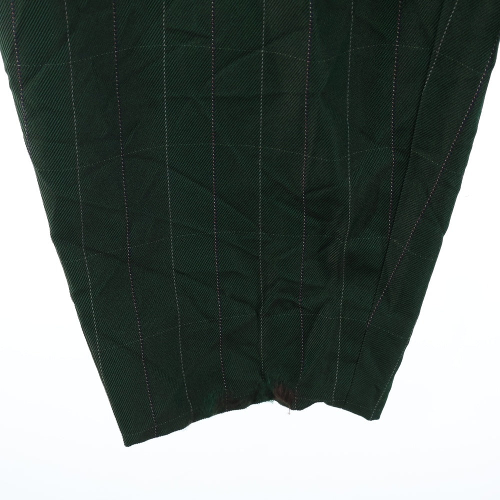 COMME des GARCONS HOMME DEUX(コムデギャルソン オムドゥ) 21SS AD2020 ポリ縮絨 チェック総柄 1タック テーパード スラックスパンツ グリーン DG-P028