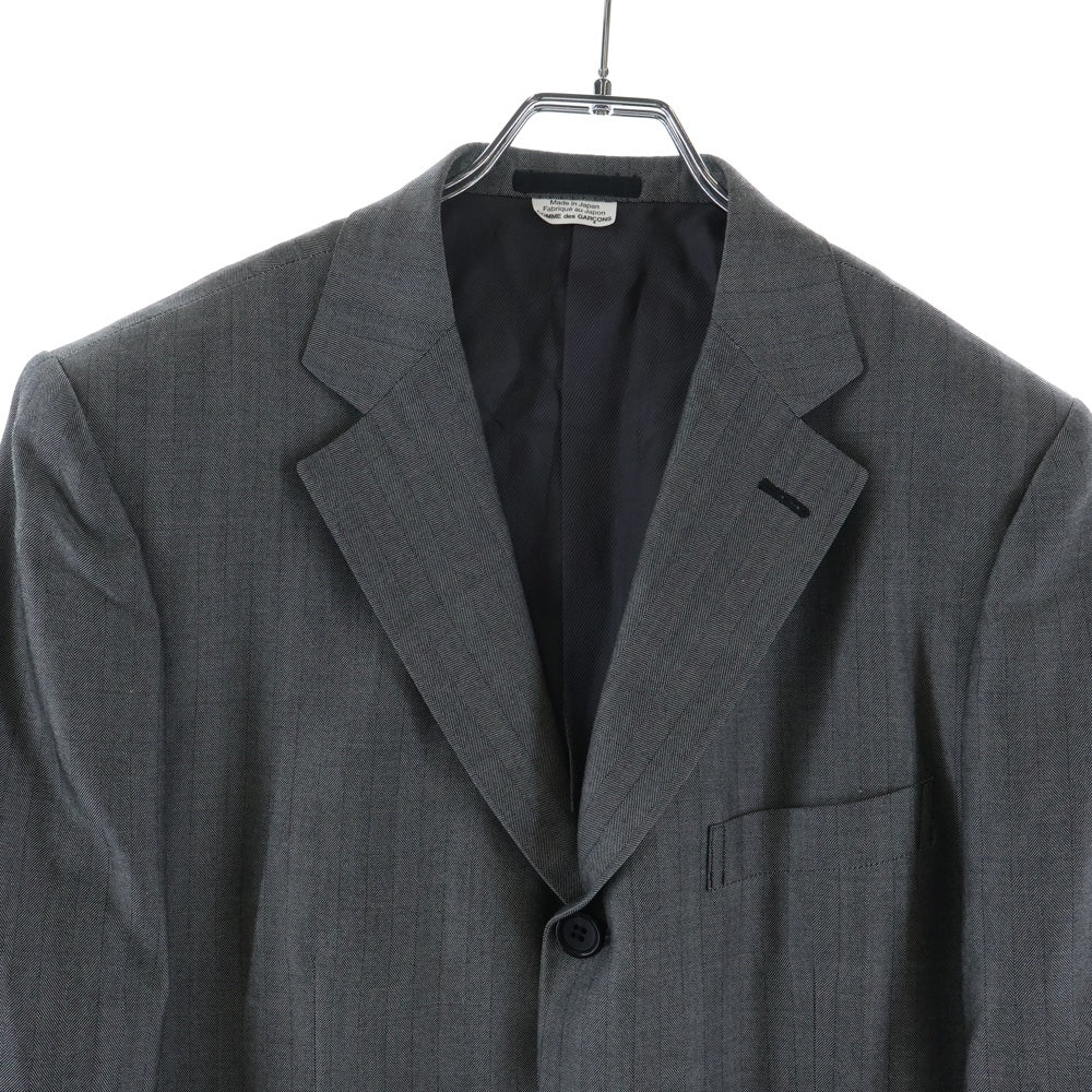 COMME des GARCONS HOMME DEUX(コムデギャルソン オムドゥ) 20SS AD2019 ヘリンボーン ストライプ ウール 3B テーラードジャケット グレー DE-J006