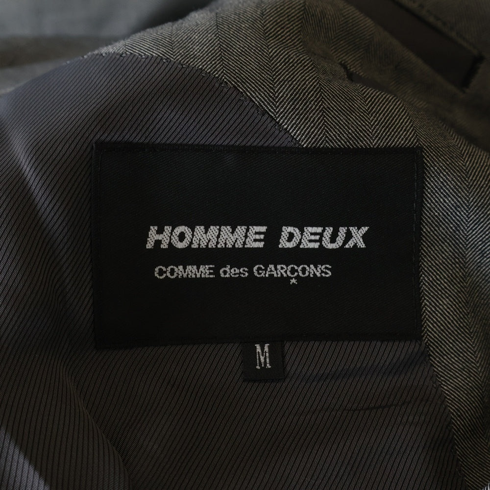 COMME des GARCONS HOMME DEUX(コムデギャルソン オムドゥ) 20SS AD2019 ヘリンボーン ストライプ ウール 3B テーラードジャケット グレー DE-J006