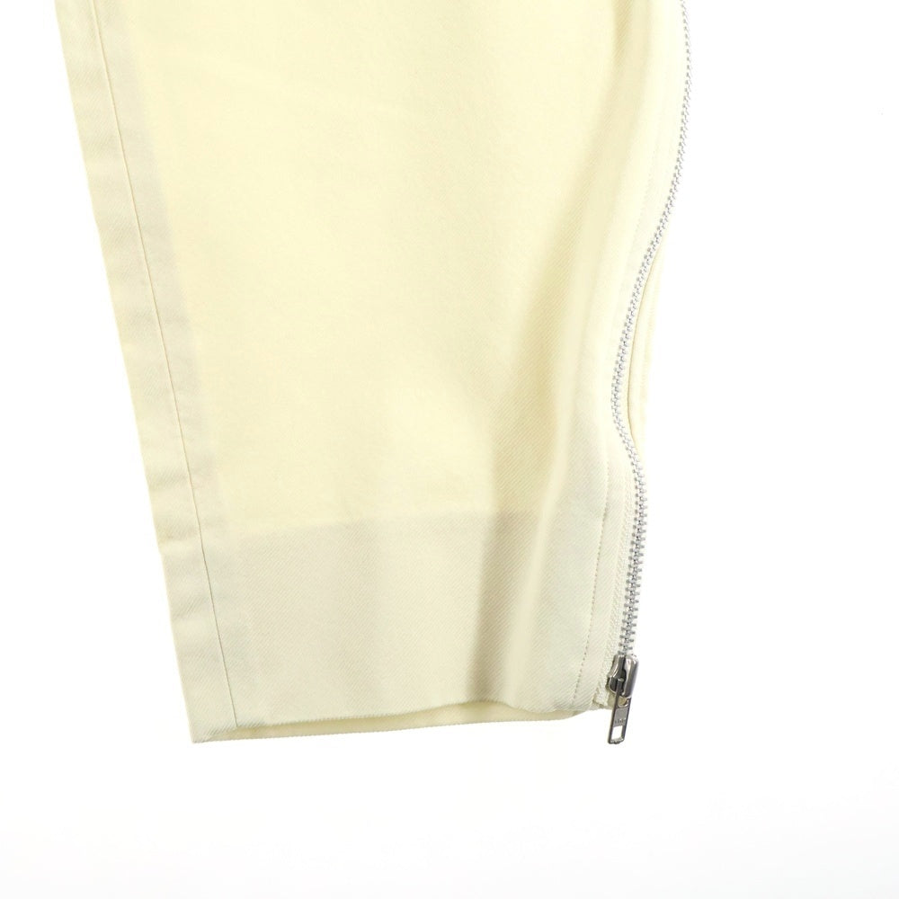 COMME des GARCONS HOMME DEUX(コムデギャルソン オムドゥ) 24SS AD2023 ポリ縮絨 裾ジップ テーパードパンツ イエロー DM-P050