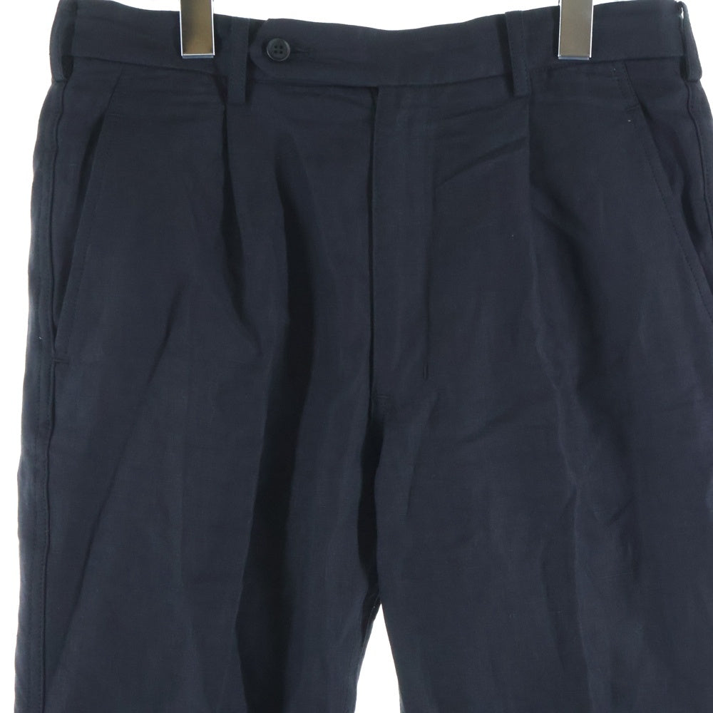 COMME des GARCONS HOMME(コムデギャルソンオム) 24SS AD2023 リネン テーパードスラックスパンツ ブラック HM-P023