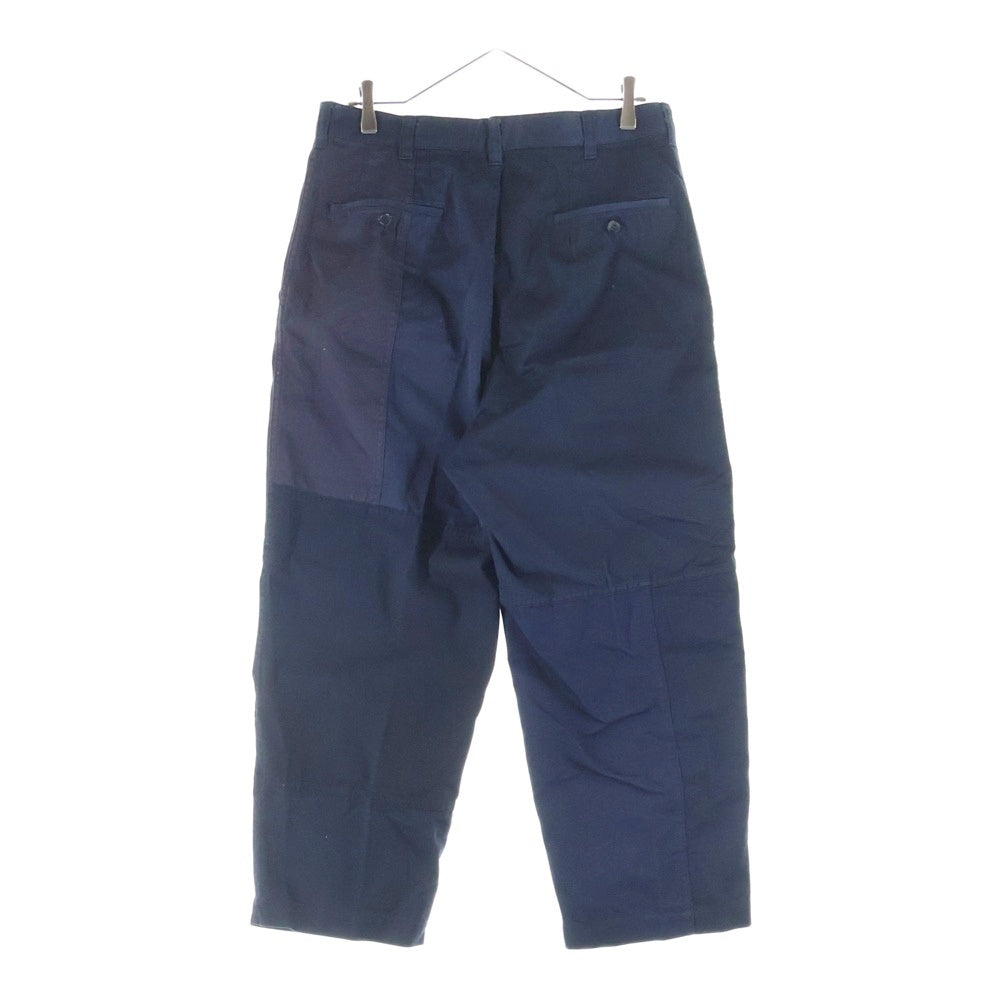 COMME des GARCONS HOMME(コムデギャルソンオム) 21AW AD2021 パッチワーク ワイドチノパンツ ネイビー HH-P013