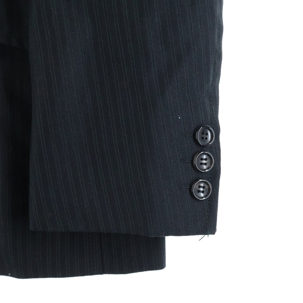 COMME des GARCONS HOMME(コムデギャルソンオム) 18AW AD2018 ウールエステル ドビーストライプ 3Bテーラードジャケット ブラック HB-J031