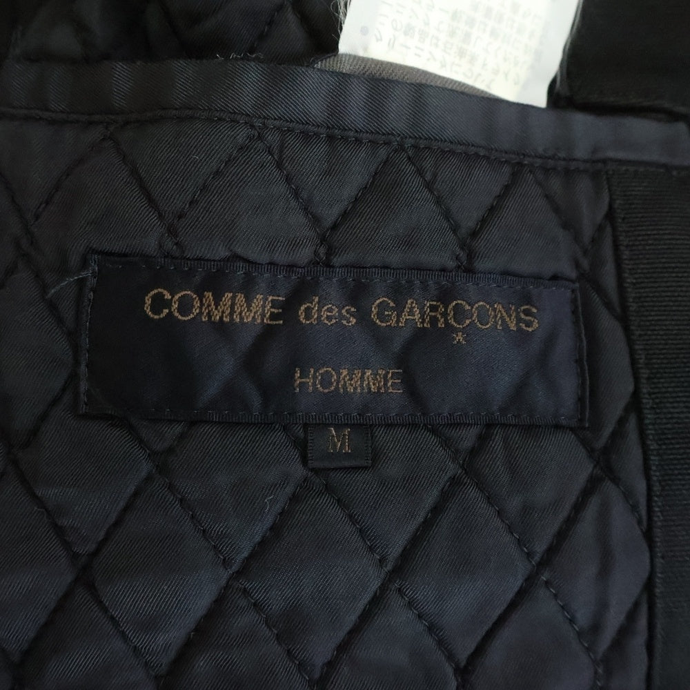 COMME des GARCONS HOMME(コムデギャルソンオム) 91AW AD1991 田中オム期 裏地キルティング モッズコート ジップアップフーデッドジャケット ブラック HJ-080830