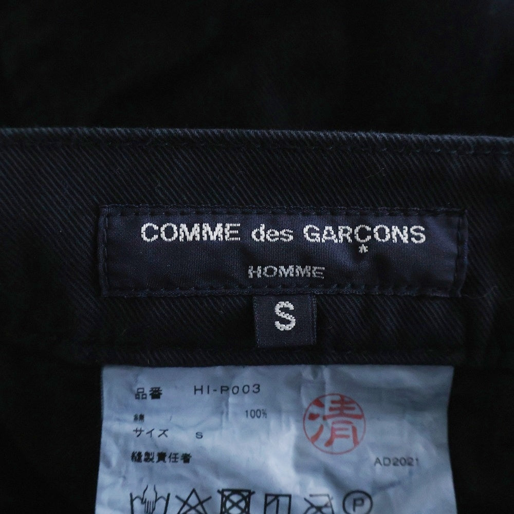 COMME des GARCONS HOMME(コムデギャルソンオム) 22SS AD2021 製品染め 1タック ワイド チノパンツ ネイビー HI-P003