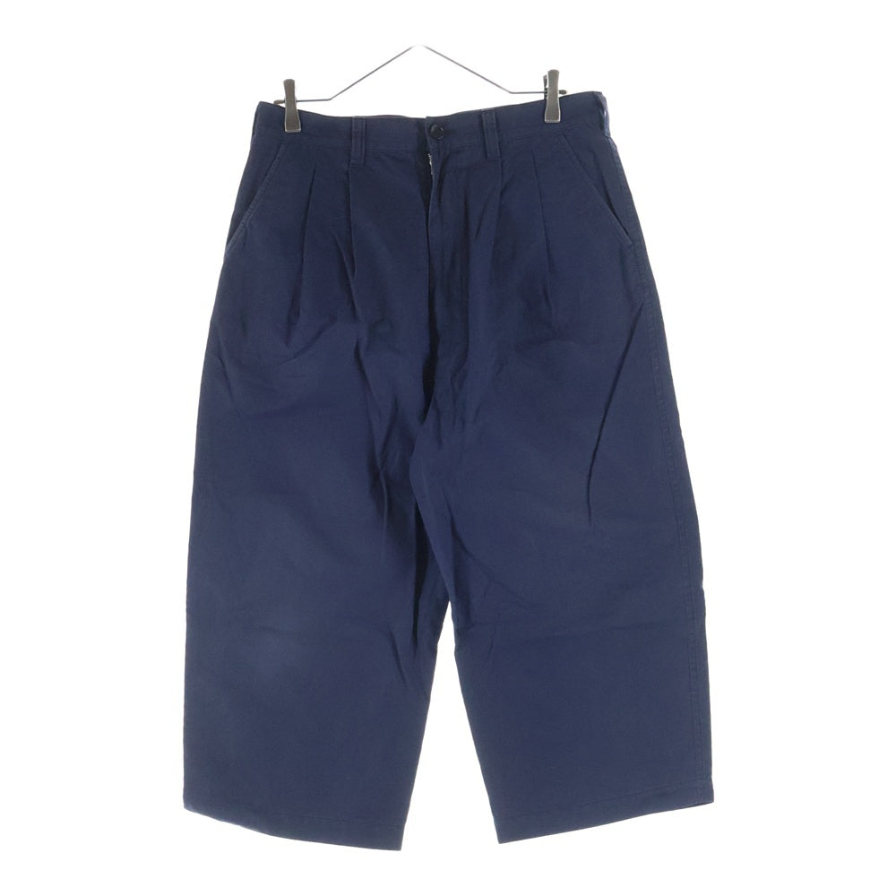 COMME des GARCONS HOMME(コムデギャルソンオム) 21SS AD2020 2タック ナイロン混 ワイドパンツ ネイビー HG-P018