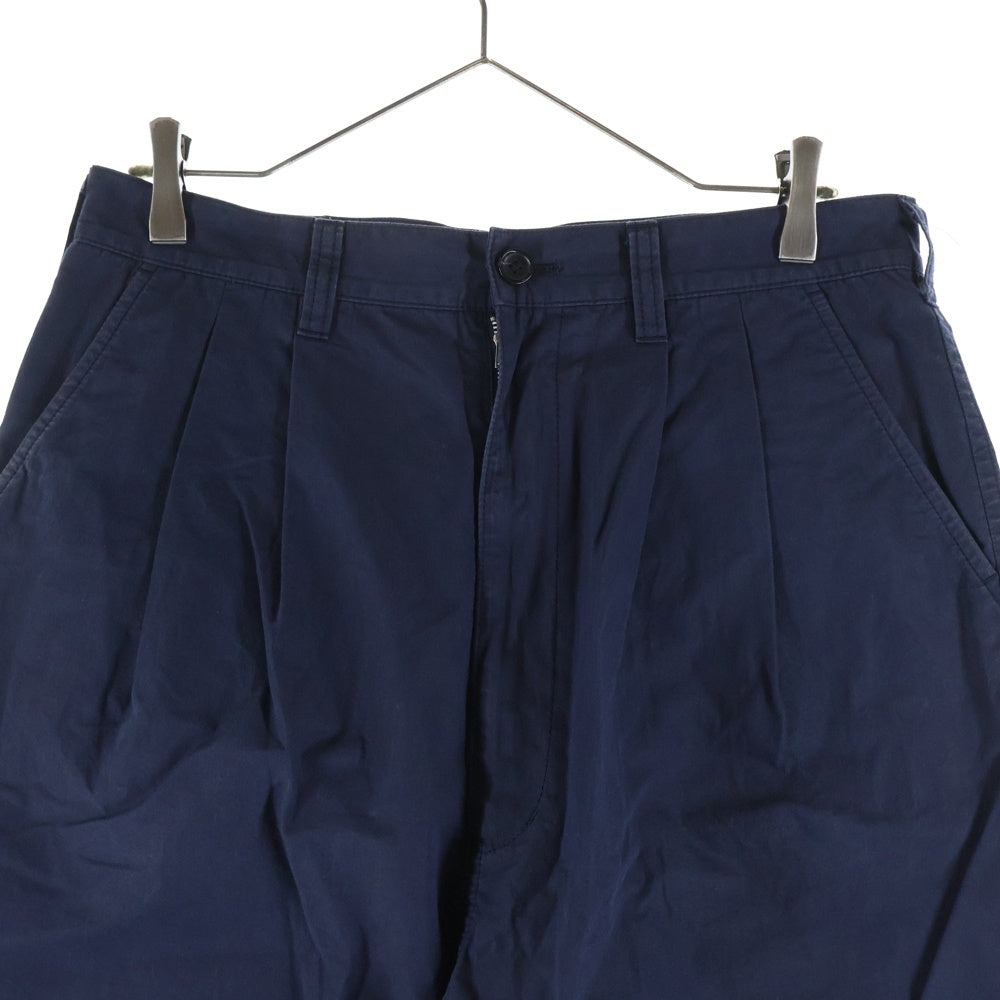 COMME des GARCONS HOMME(コムデギャルソンオム) 21SS AD2020 2タック ナイロン混 ワイドパンツ ネイビー HG-P018