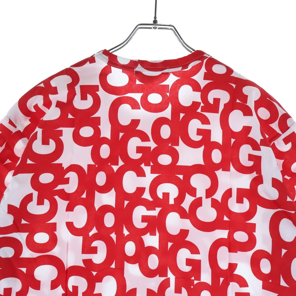 COMME des GARCONS(コムデギャルソン) 24AW AD2024 CdG総柄プリントTシャツ 半袖クルーネックカットソー ホワイト/レッド OZ-T308