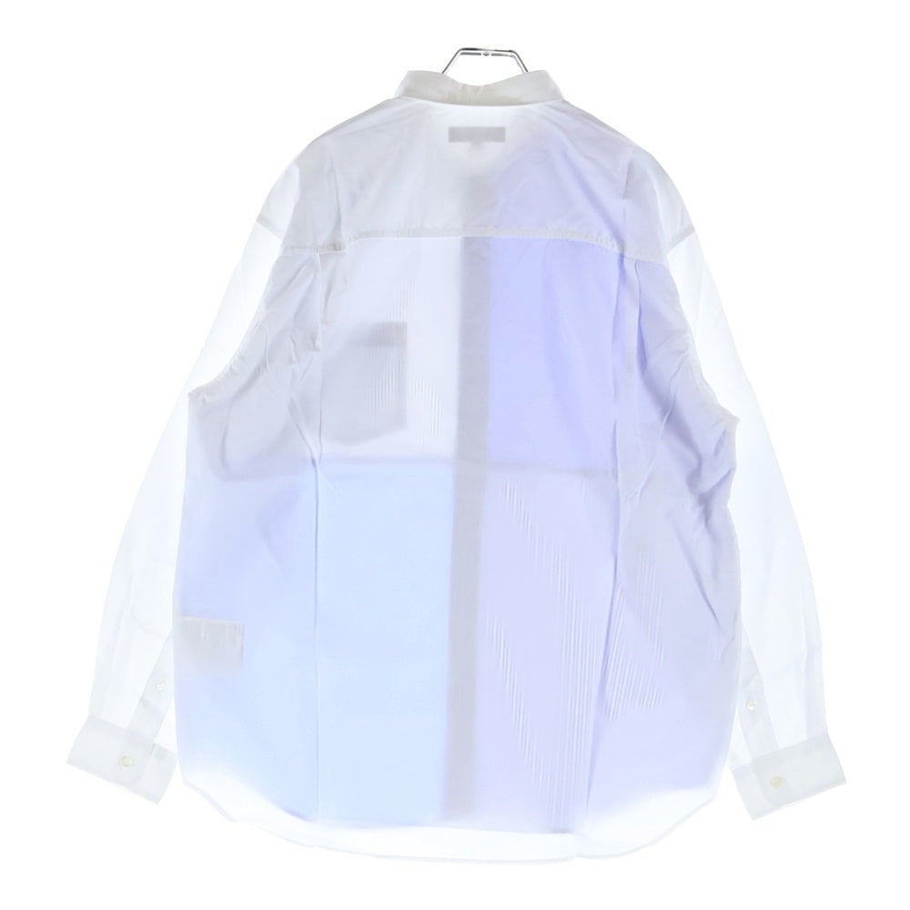 COMME des GARCONS HOMME(コムデギャルソンオム) 24AW AD2024 フロントドッキング加工 長袖ボタンシャツ ホワイト/ブルー HN-B019