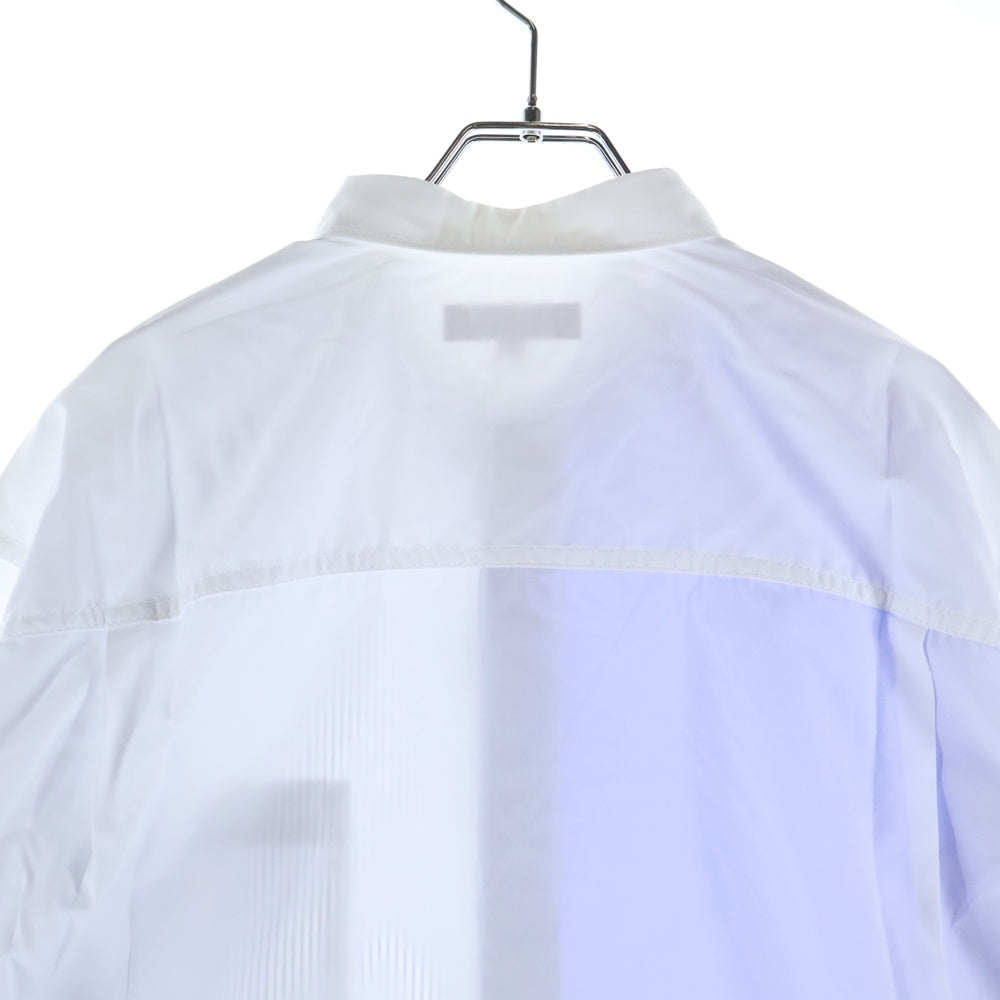 COMME des GARCONS HOMME(コムデギャルソンオム) 24AW AD2024 フロントドッキング加工 長袖ボタンシャツ ホワイト/ブルー HN-B019