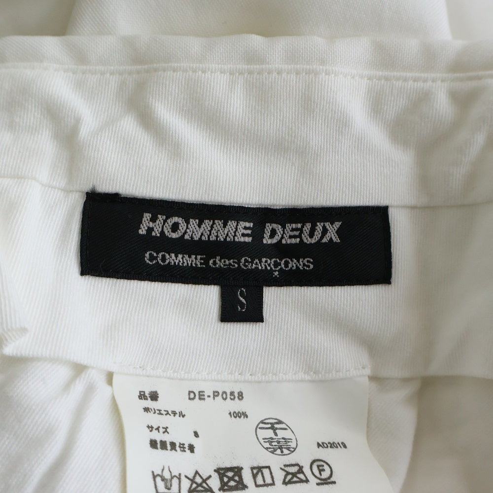 COMME des GARCONS HOMME DEUX(コムデギャルソン オムドゥ) 20SS AD2019 ポリエステル テーパードスラックスパンツ ホワイト DE-P058
