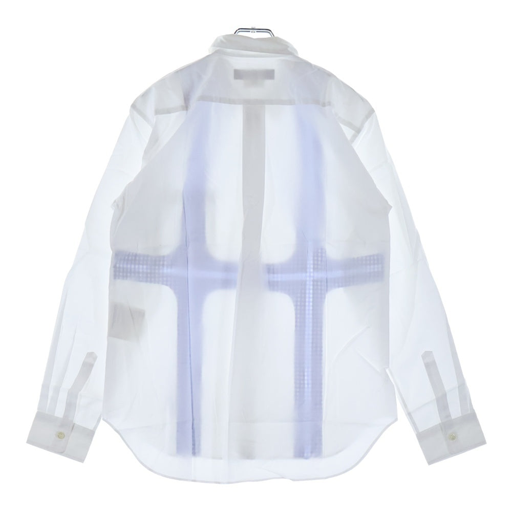 COMME des GARCONS HOMME DEUX(コムデギャルソン オムドゥ) 22SS AD2021 ギンガムチェックドッキング 長袖ボタンシャツ ホワイト/ブルー DI-B023