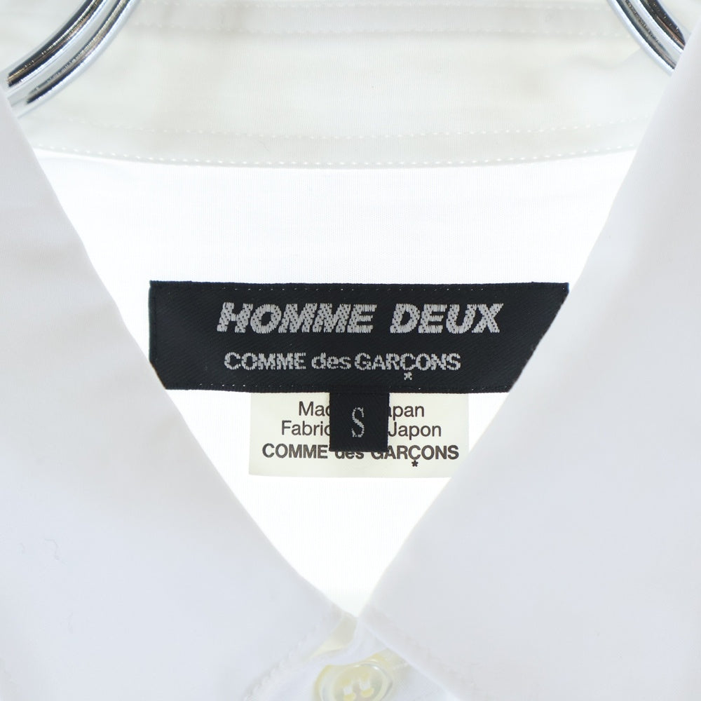 COMME des GARCONS HOMME DEUX(コムデギャルソン オムドゥ) 22SS AD2021 ギンガムチェックドッキング 長袖ボタンシャツ ホワイト/ブルー DI-B023