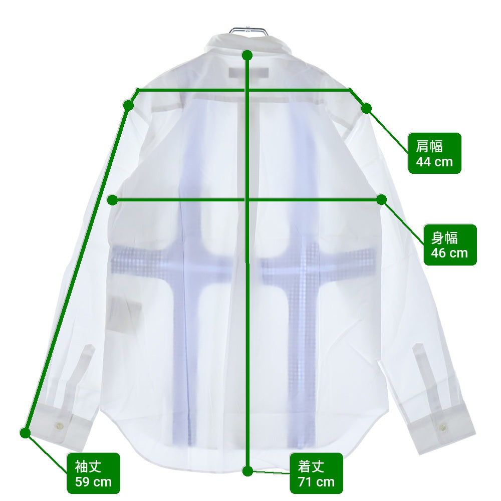 COMME des GARCONS HOMME DEUX(コムデギャルソン オムドゥ) 22SS AD2021 ギンガムチェックドッキング 長袖ボタンシャツ ホワイト/ブルー DI-B023