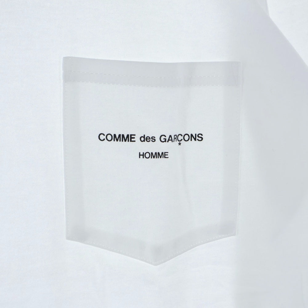 COMME des GARCONS HOMME(コムデギャルソンオム) 23SS AD2022 ポケットロゴTシャツ 長袖クルーネックカットソー ホワイト HK-T010