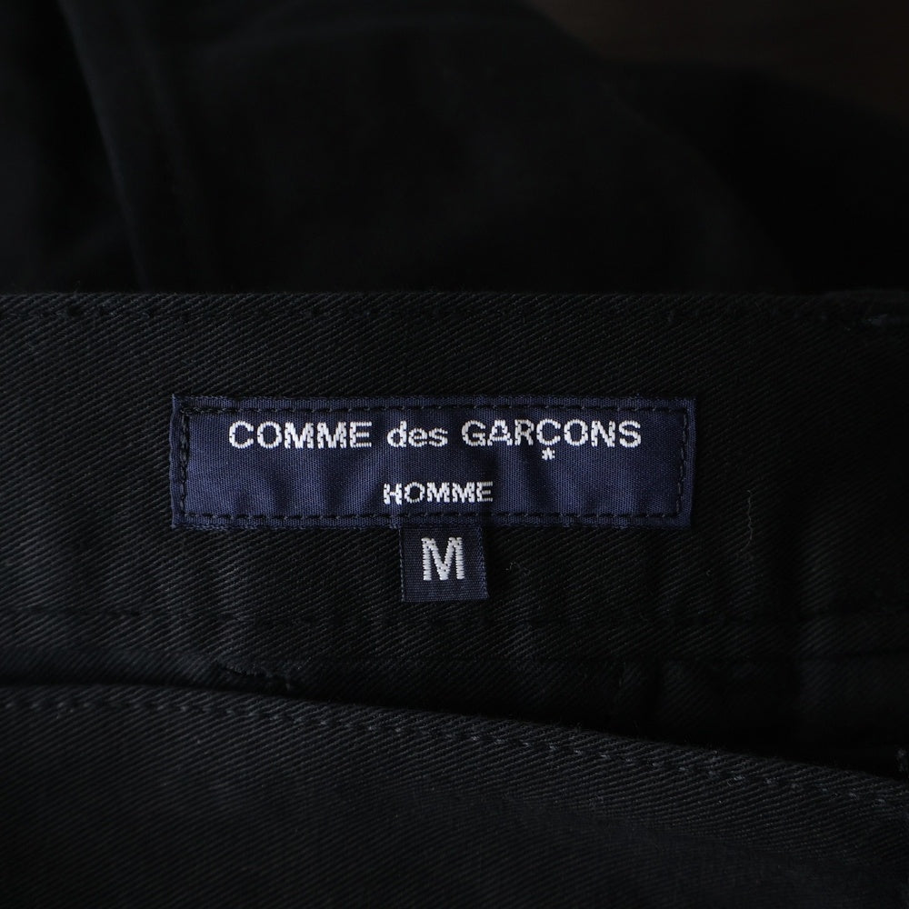 COMME des GARCONS HOMME(コムデギャルソンオム) 24SS AD2023 コットンリネンツイル 2タックスラックスパンツ ブラック HM-P022