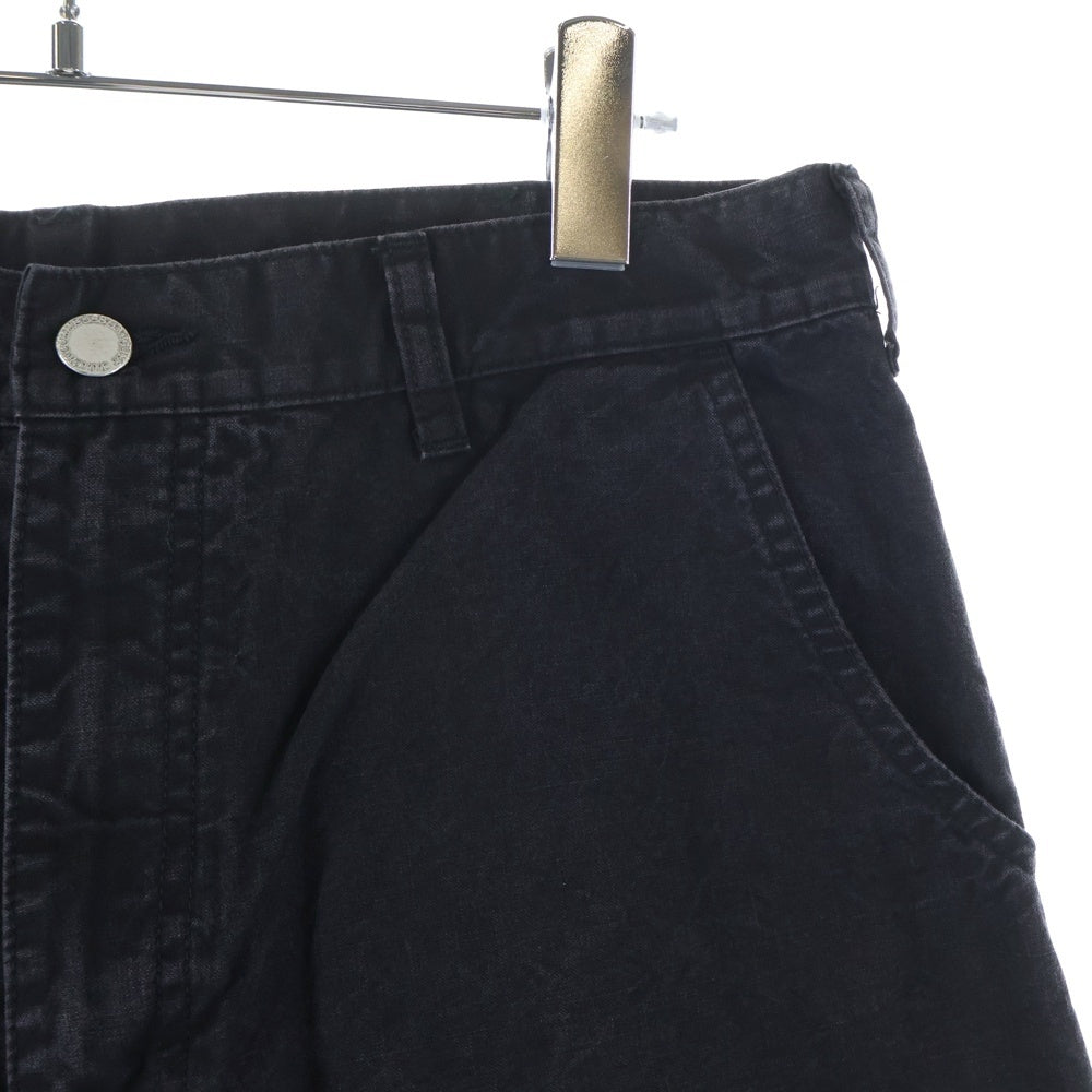 COMME des GARCONS HOMME(コムデギャルソンオム) 25AW AD2025 COTTON OXFORD DYED PANTS コットン オックスフォード ダイド ワイドパンツ ブラック HP-P008