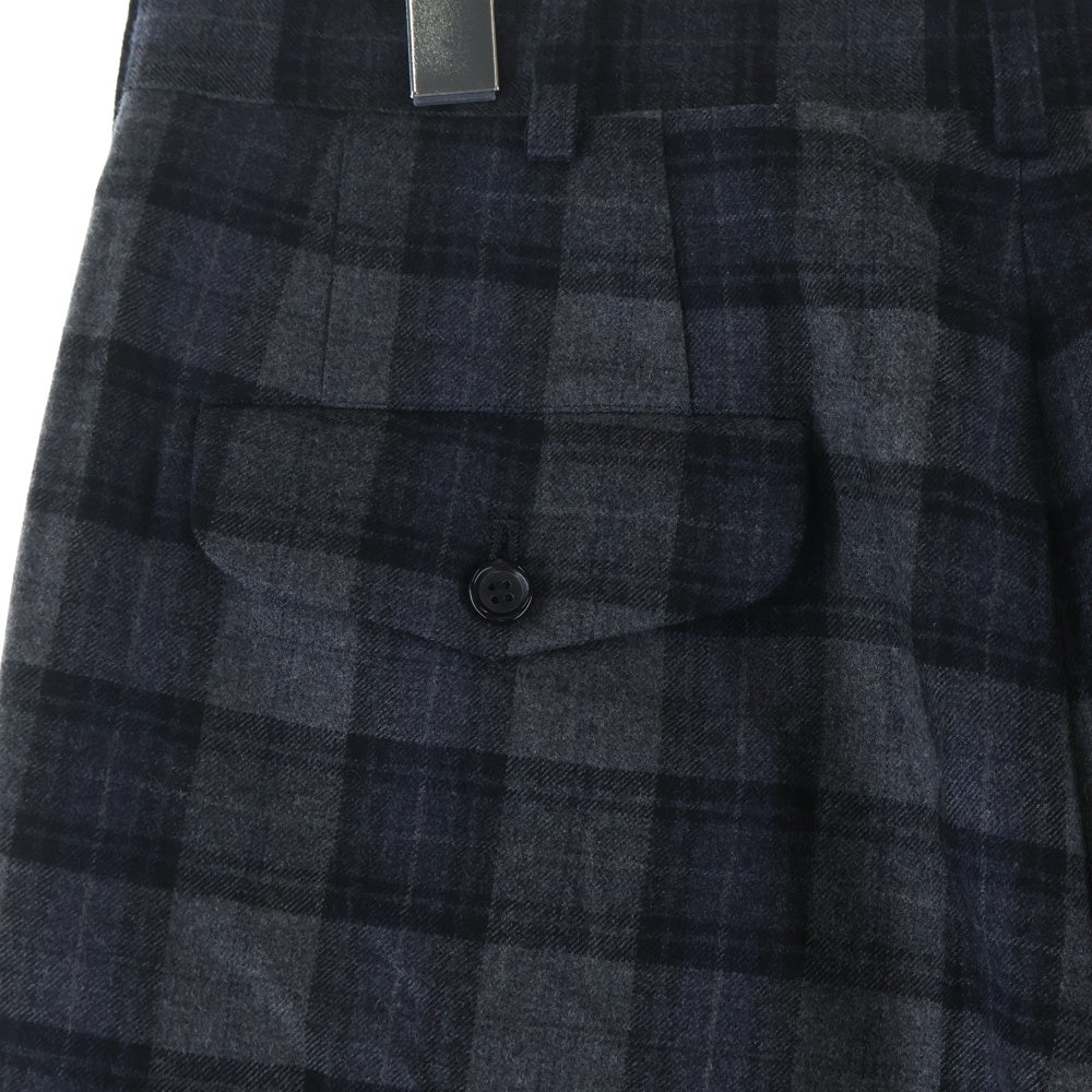 COMME des GARCONS HOMME(コムデギャルソンオム) 20AW AD2020 ウールフラノチェック スラックスパンツ グレー HF-P041