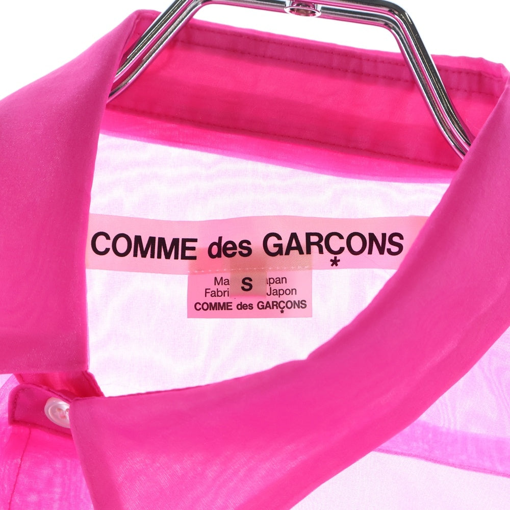 COMME des GARCONS(コムデギャルソン) 25SS AD2024 カラーブロック 長袖シアーシャツ ピンク/レッド/パープル GO-B011