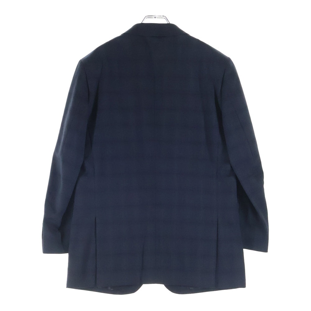 COMME des GARCONS HOMME DEUX(コムデギャルソン オムドゥ) 19AW AD2019 チェック柄 ウールセットアップスーツ 裏地ドット 2Bテーラードジャケット ノータックスラックスパンツ ネイビー DD-J002/DD-P002