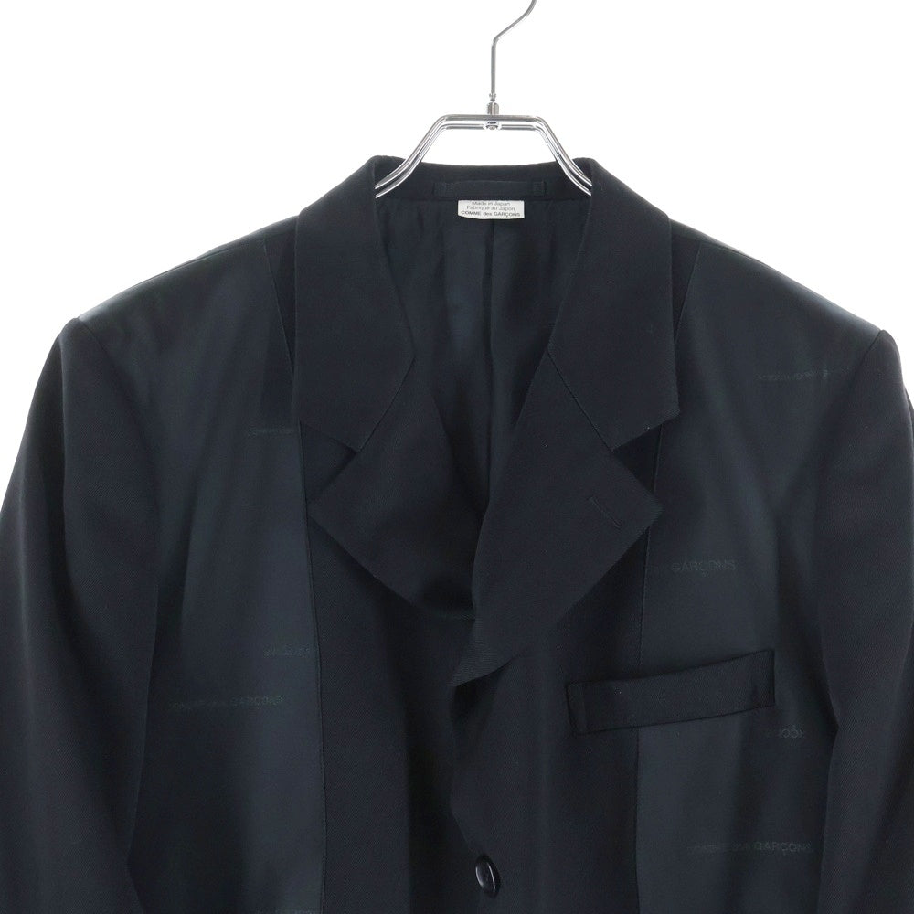 COMME des GARCONS HOMME DEUX(コムデギャルソン オムドゥ) 23AW AD2023 異素材ドッキング加工 テーラードジャケット ブラック DL-J031
