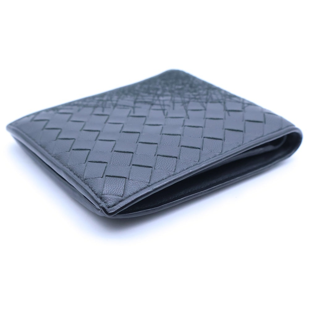 BOTTEGA VENETA(ボッテガヴェネタ) イントレチャート ステッチデザイン ウォレット 二つ折り財布 ブラック