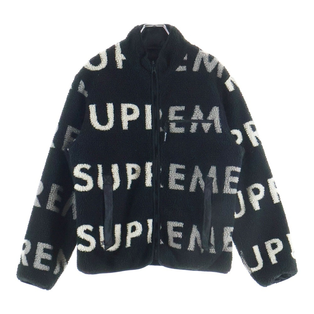 SUPREME(シュプリーム) 18AW Reversible Logo Fleece Jacket リバーシブル ロゴ フリースジャケット ブラック