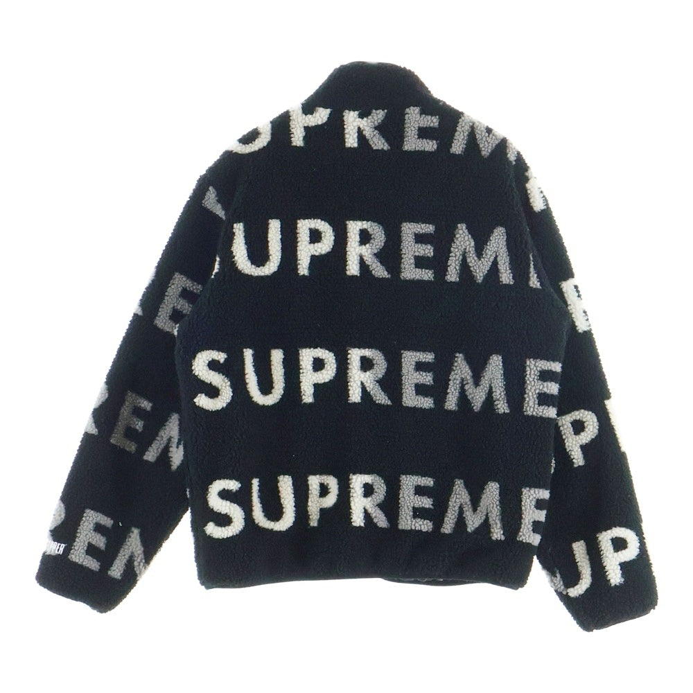 SUPREME(シュプリーム) 18AW Reversible Logo Fleece Jacket リバーシブル ロゴ フリースジャケット ブラック