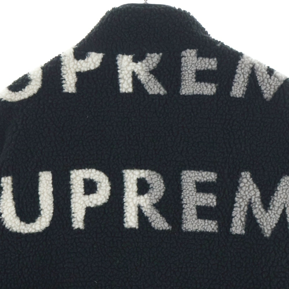 SUPREME(シュプリーム) 18AW Reversible Logo Fleece Jacket リバーシブル ロゴ フリースジャケット ブラック