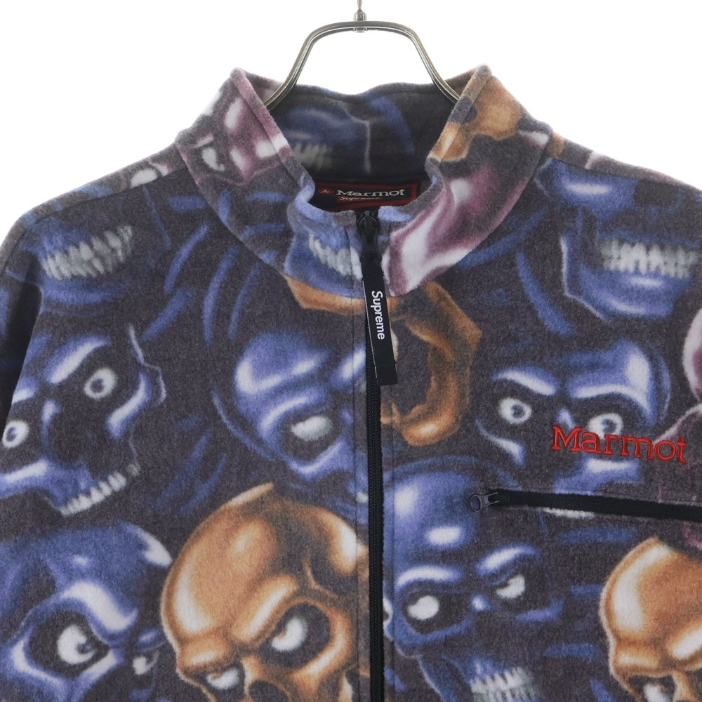 SUPREME(シュプリーム) 25AW ×Marmot Fleece Jacket マーモット スカル総柄 フリースジャケット マルチカラー