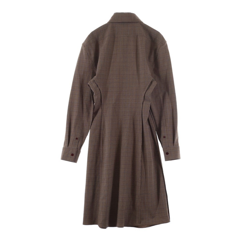 Acne Studios(アクネ ストゥディオズ) チェック総柄 ロング丈 フレア シャツワンピース ブラウン レディース FN-WN-DRES000221A20133