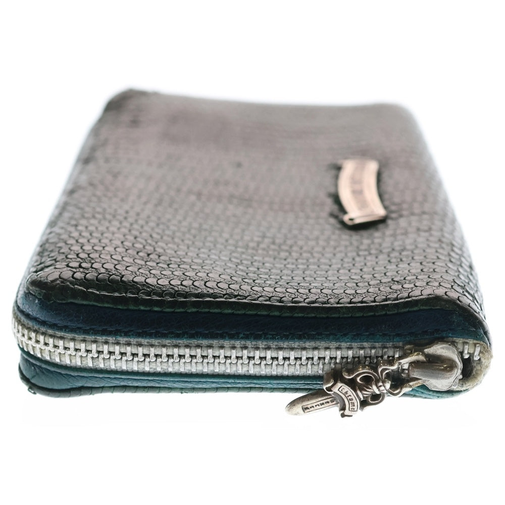 CHROME HEARTS(クロムハーツ) REC F ZIP #2 NOVELTY LEATHER ノベルティレザーレザー ダガーラウンドジップ ウォレット グリーン