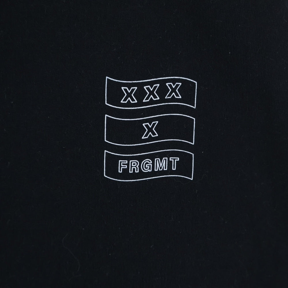 GOD SELECTION XXX(ゴッドセレクショントリプルエックス) ×FRAGMENT フラグメント ロゴデザイン フーデッド ジッアップ スウェット パーカー ブラック