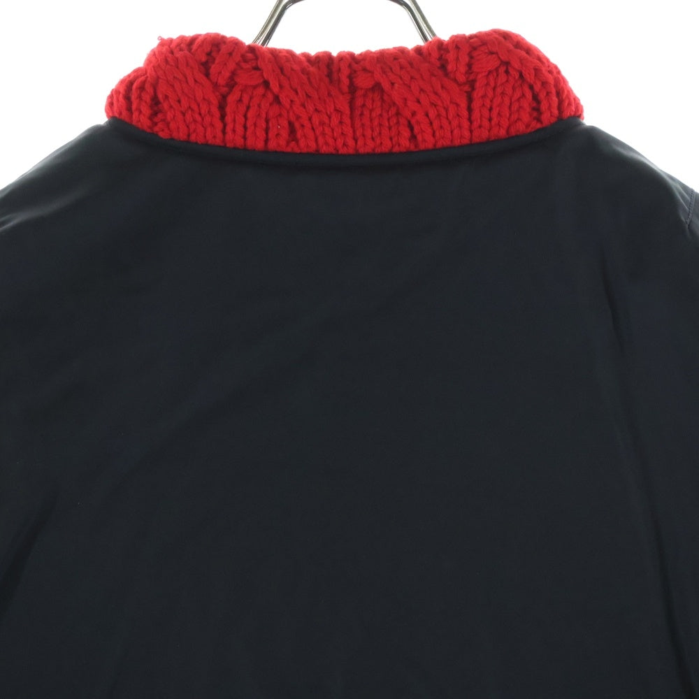 PRADA(プラダ) 22AW Re-Nylon Triangular Plate Nylon Bomb Blouson ラフシモンズ期 三角ロゴプレート リナイロン ニットボンバージャケット ジップアップブルゾン SGC100 S222