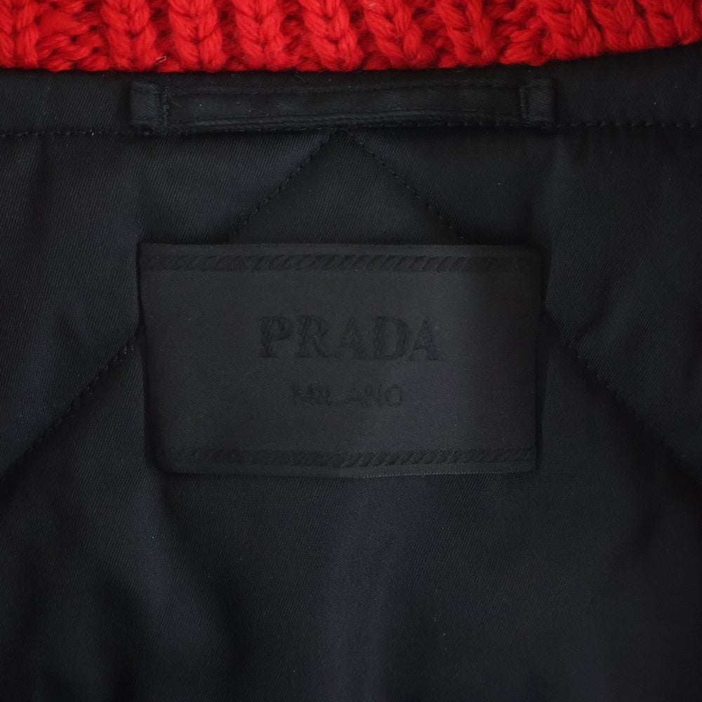 PRADA(プラダ) 22AW Re-Nylon Triangular Plate Nylon Bomb Blouson ラフシモンズ期 三角ロゴプレート リナイロン ニットボンバージャケット ジップアップブルゾン SGC100 S222