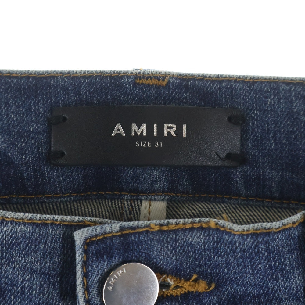 AMIRI(アミリ) MX-1 ジップフライ プリーツレザー スキニーデニム