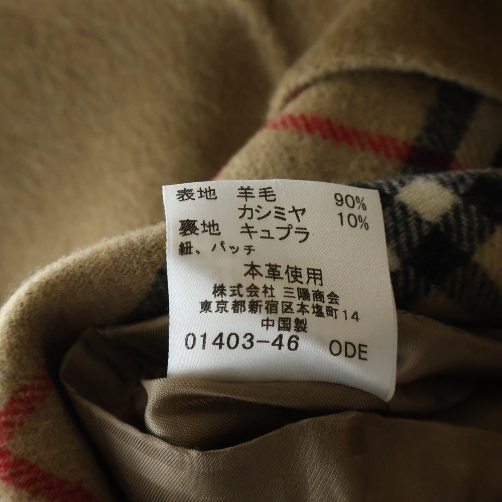 BURBERRY(バーバリー) 裏地ノヴァチェック トグルボタン カシミヤ混ウールダッフルコート ベージュ FT225-409-409