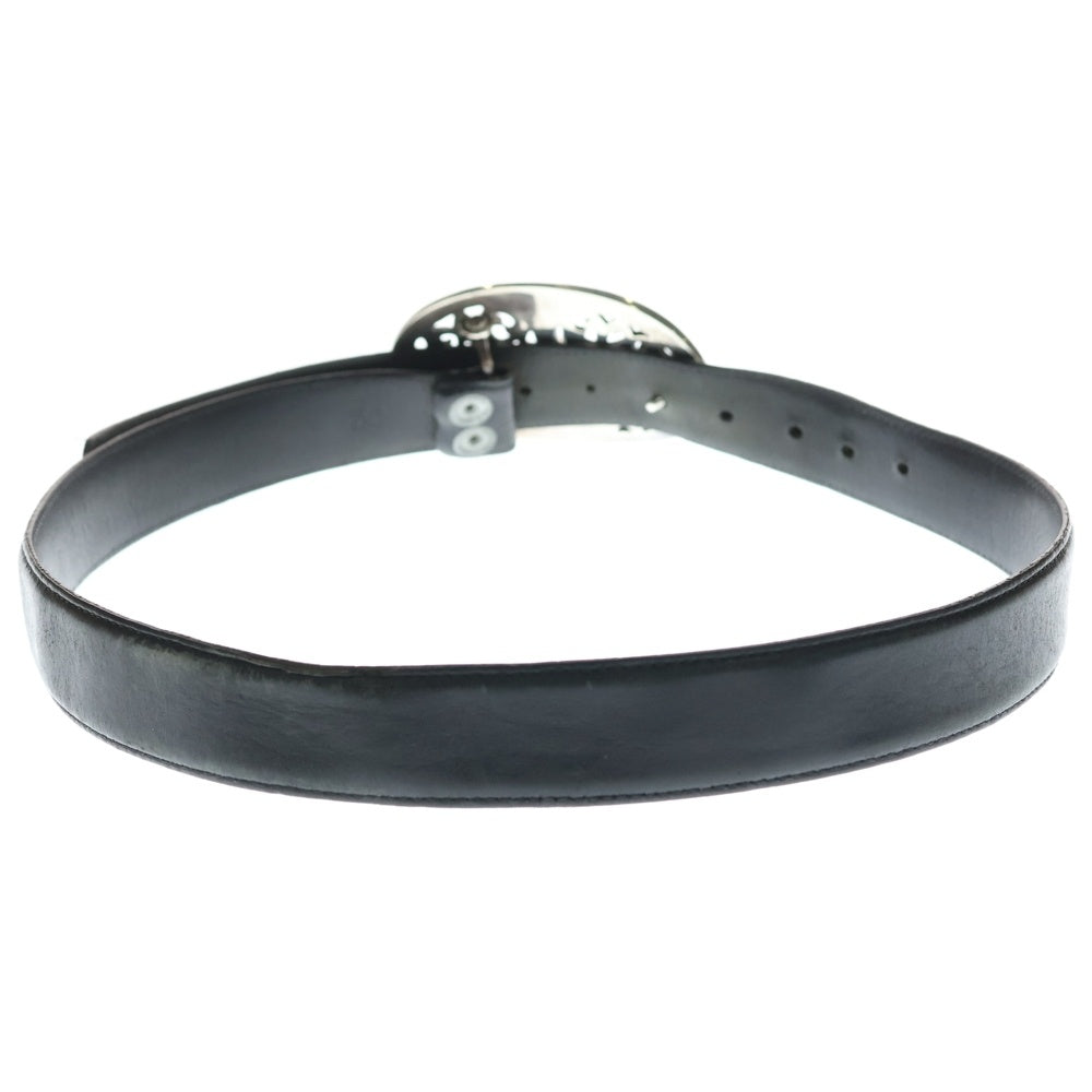 CHROME HEARTS(クロムハーツ) LARGE BUCKL OVAL CROSS1.5 1.5 ラージ クラシック オーバルクロス バックル ベルト シルバー/ブラック