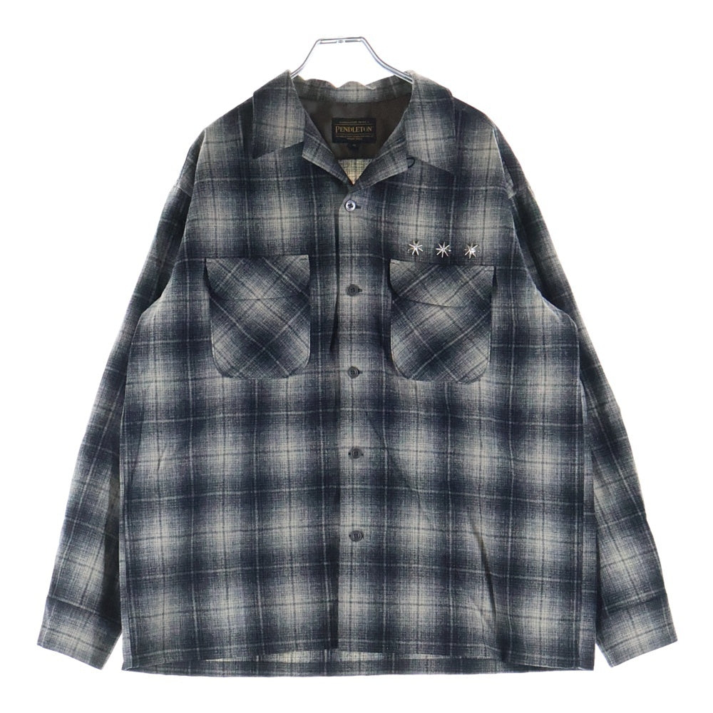 PENDLETON(ペンドルトン) ×GDC Check Shirts ジーディーシー スタッズ フランネルチェック長袖シャツ グレー 5575-2201