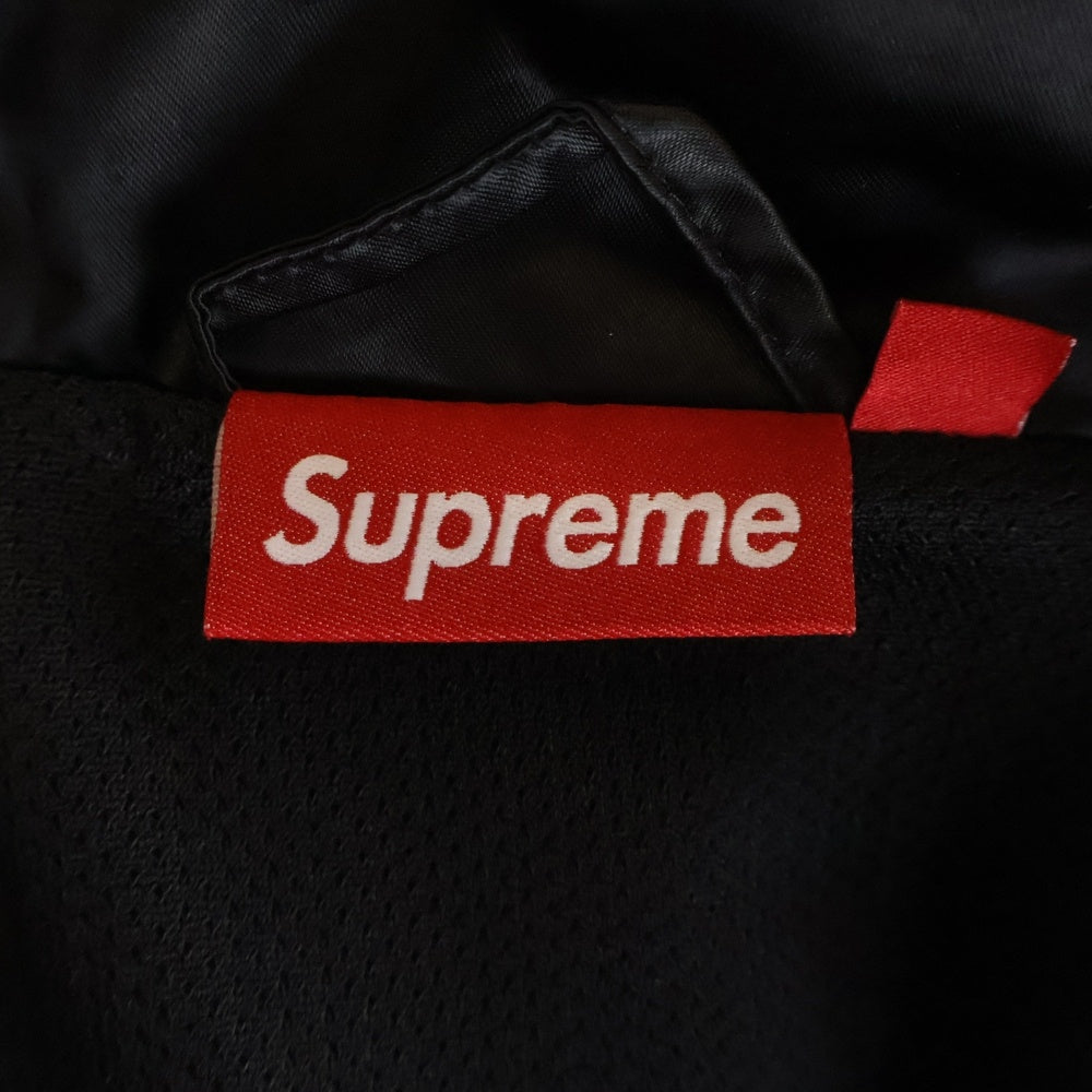 SUPREME(シュプリーム) 25SS Satin Piping Pullover サテン パイピング ロゴエンブロイダリー プルオーバージャケット ブラック