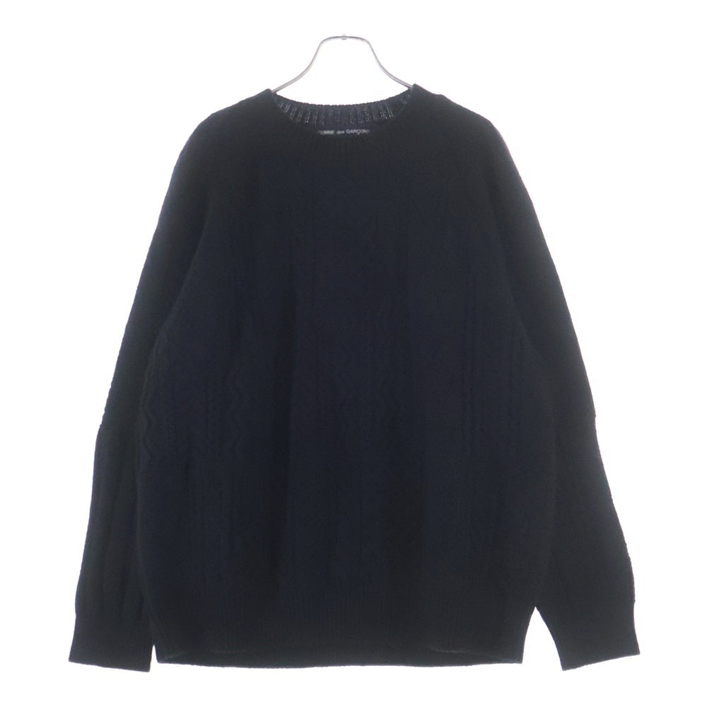 COMME des GARCONS HOMME(コムデギャルソンオム) 24AW AD2024 ハイゲージ アランニット セーター ブラック HN-N008