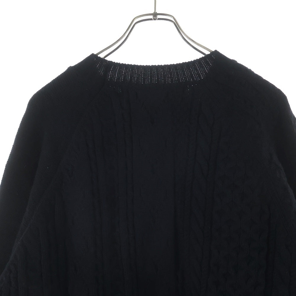 COMME des GARCONS HOMME(コムデギャルソンオム) 24AW AD2024 ハイゲージ アランニット セーター ブラック HN-N008