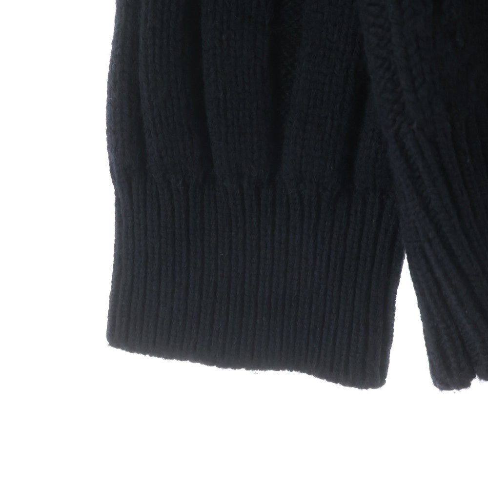 COMME des GARCONS HOMME(コムデギャルソンオム) 24AW AD2024 ハイゲージ アランニット セーター ブラック HN-N008