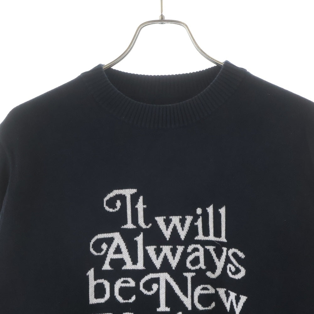NEWYORK OR NOWHERE(ニューヨークオアノーウェア) ×Knicks Always Knit Crew ニックス オールウェイズ クルーネックニット セーター ブラック