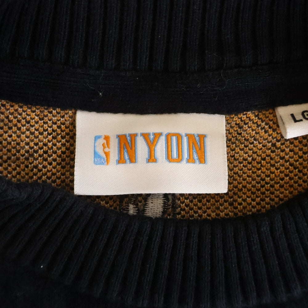 NEWYORK OR NOWHERE(ニューヨークオアノーウェア) ×Knicks Always Knit Crew ニックス オールウェイズ クルーネックニット セーター ブラック